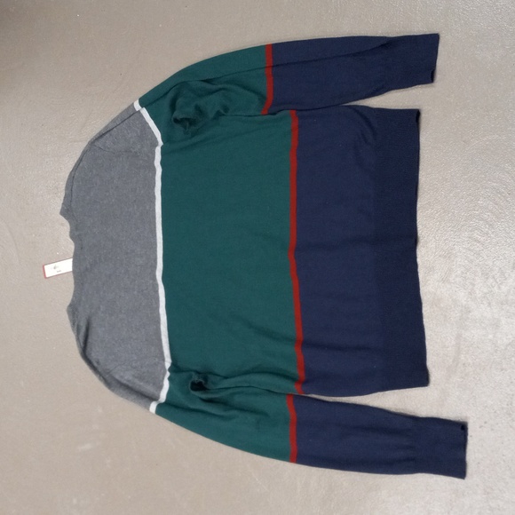 MERONA COLOR BLOCK LONG SLEEVE V NECK SWEATER - Picture 7 of 9